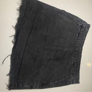 Black denim skirt